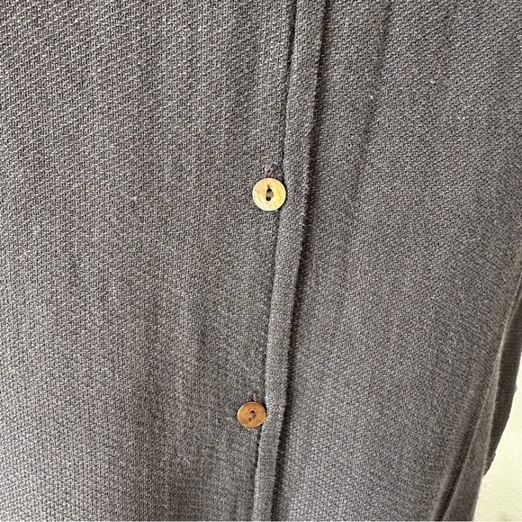 Eileen Fisher Chocolate Brown Linen Blend Button Up Lightweight Shirt Blazer - Picture 3 of 10